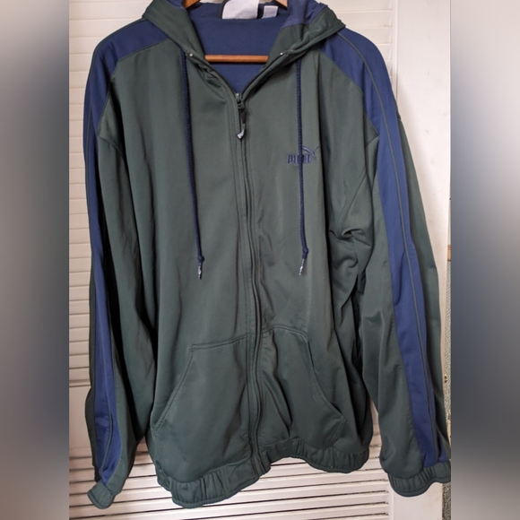 Men's Green Blue Puma Athletic Jacket, size Large - Picture 2 of 9
